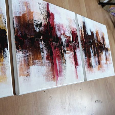 tableau trois parties rouge