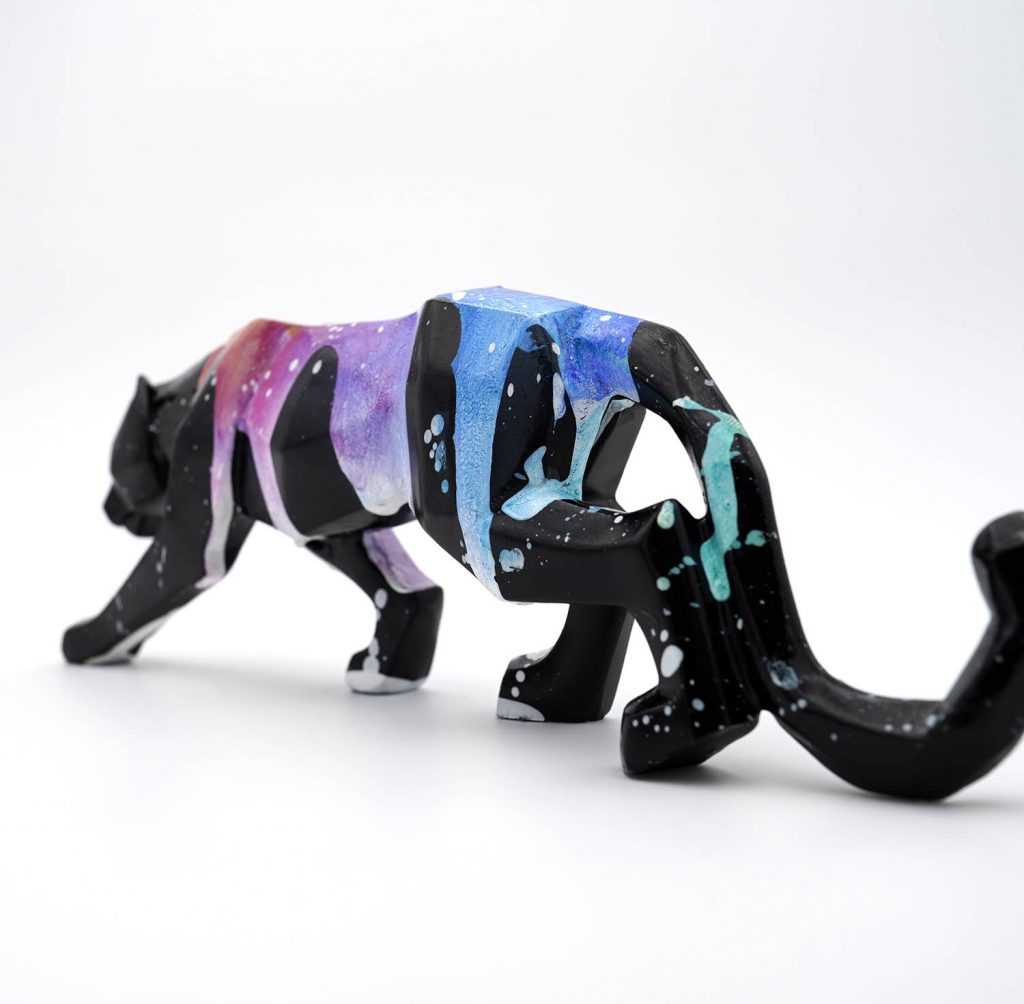 panthère noire sculpture popart moderne